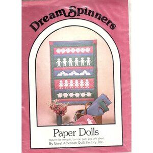 Dream Spinners Paper Dolls Crib Quilt, Bumper Pads and Crib Sheet Pattern 1990